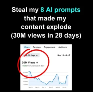 Steal my 8 AI Prompts That Made My Content Explode (30M Views in 28 Days)